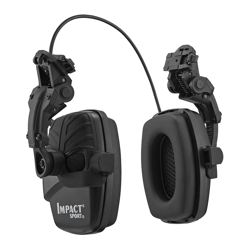 Tactical Helmet Mounted Electronic Earmuff FAST Rail Compatible Sound Amplification Noise Reduction Headset for Shooting Hunting