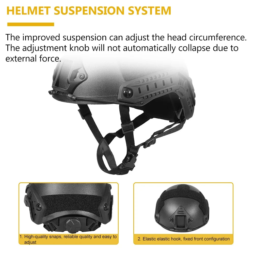 BOOIU Tactical Fast Helmet MH Big Size Real Life Paintball Outdoor Sports Hunting Shooting Military Ballistic Helmet