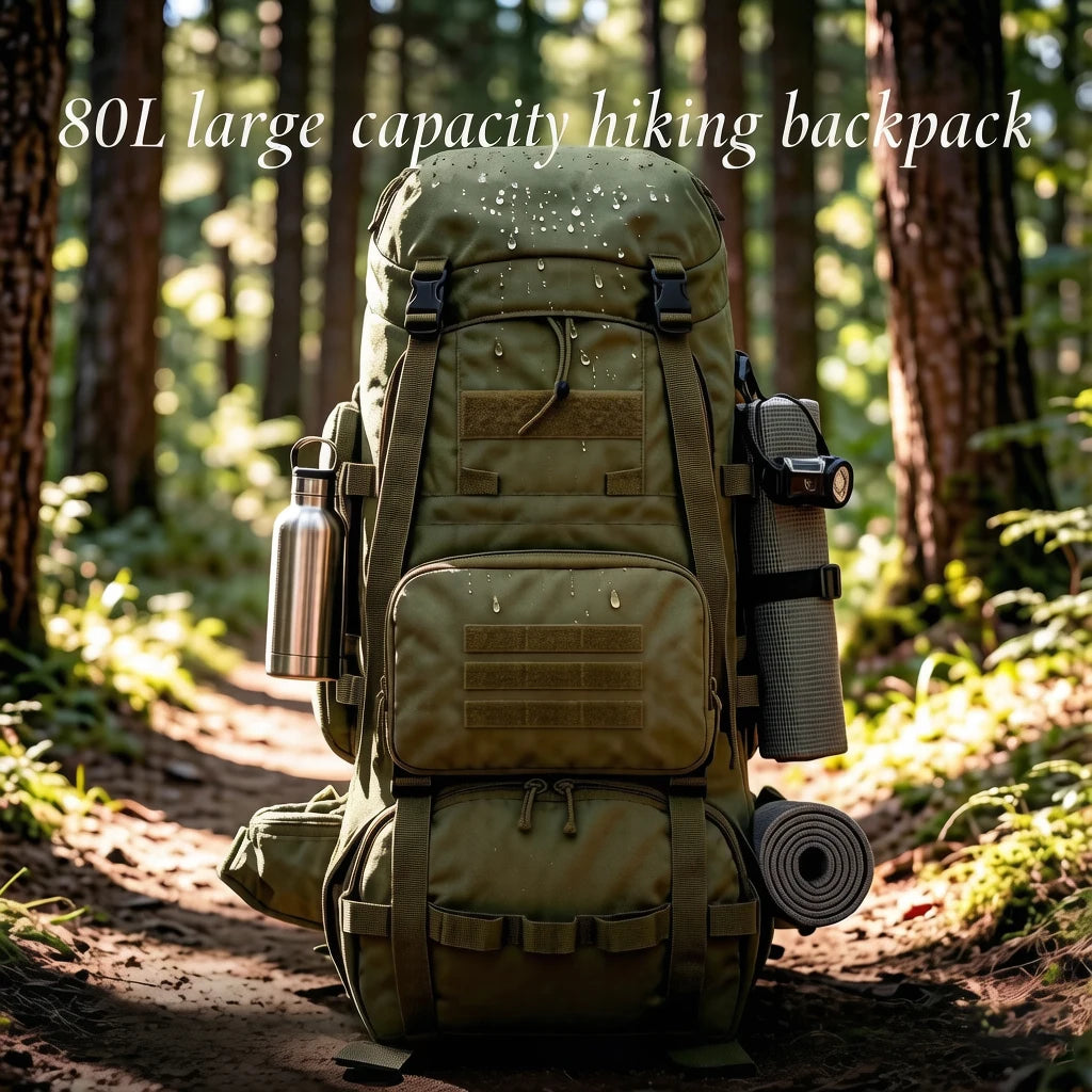80L MOLLE Mountaineering Bag Waterproof Climb Bag Tactical Backpacks Large Backpack Outdoors Hiking Camping Travel Bags