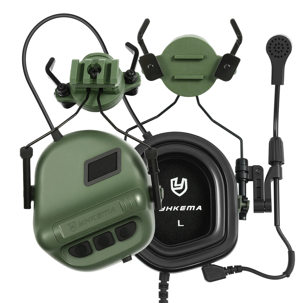 YHKEMA E80 Tactical Electronic Headset, Active Noise Reduction & Sound Amplification Shooting Earmuffs with Microphone