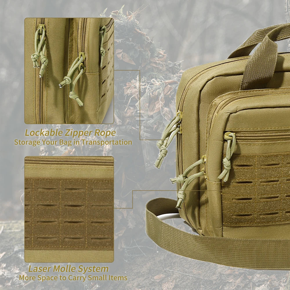 Tactical Handgun Bag 600D Oxford Gun Range Bag Concealed Pistol Storage Bag Magazine Pouch Hunting Accessories