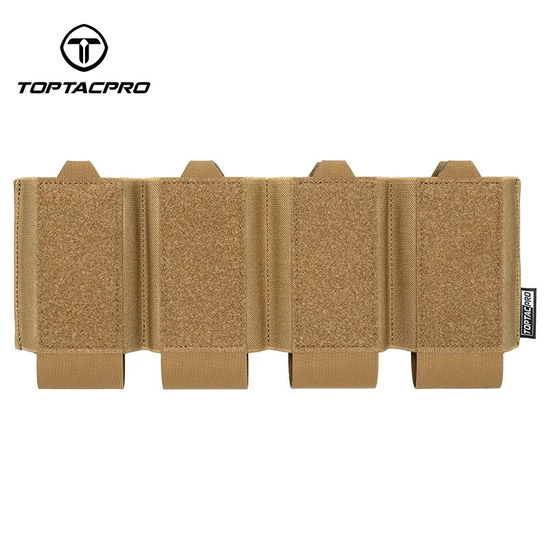 TOPTACPRO Tactical Front Panel Set Double 9mm Quad 556 Mag Pouch FERRO Style Functional Tactical DOPE Set 8540