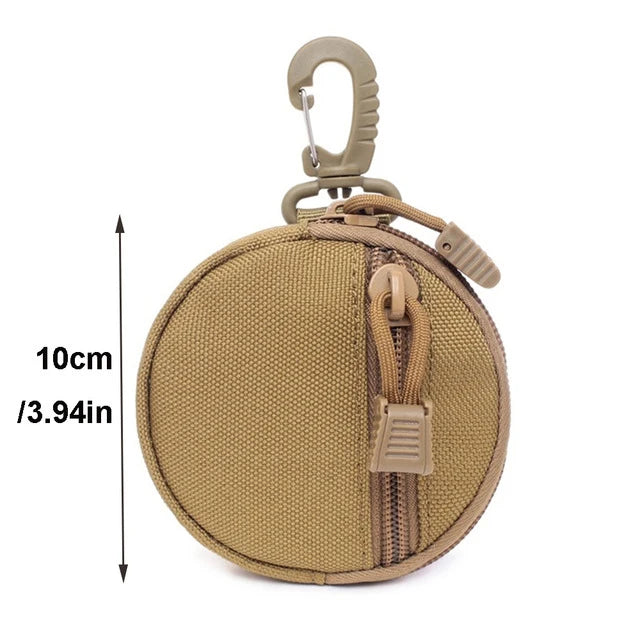 Outdoor Mini EDC Pouch Keychain Zipper Holder Earphone Key Wallet Coin Purses Utility Hiking Hunting Accessories Waist Bag