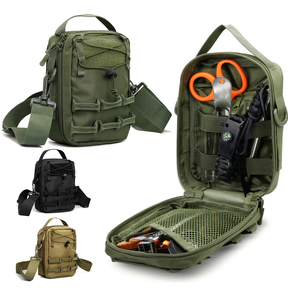 Tactical Molle Pouch with Shoulder Strap, Outdoors Lightweight Portable Phone Pouch, Utility Compact EDC Pouches Bag for Hiking