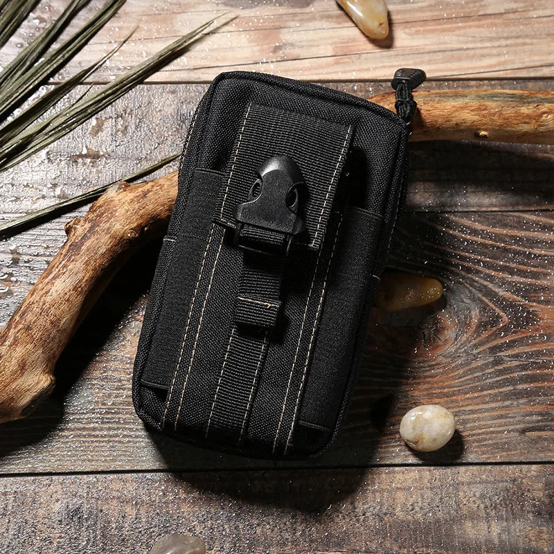 Vertical Canvas Tactical Mobile Waistpack Multifunctional Tactical Camo Sports Bag Tactical Camo Belt Pouch Outdoor Running Bag