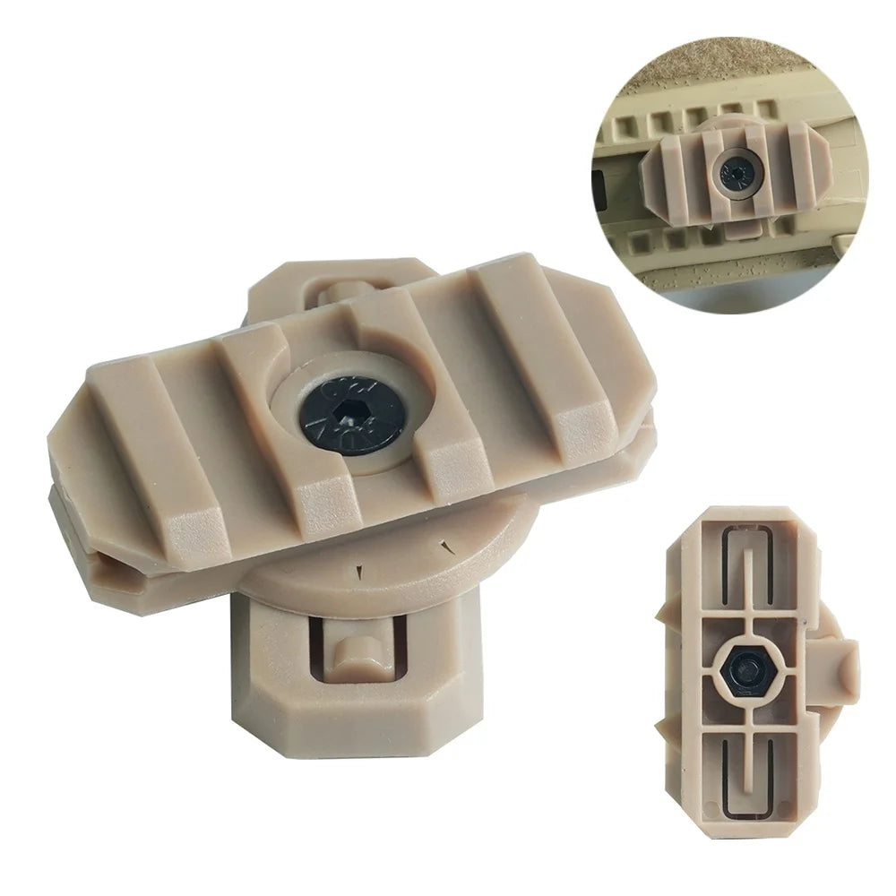 BOOIU Side Rail Adapter Lamp Adjustable 360 Tactical Helmet Mount Rotatable Nylon for Airsoft Helmet Hunting Adapter Accessories