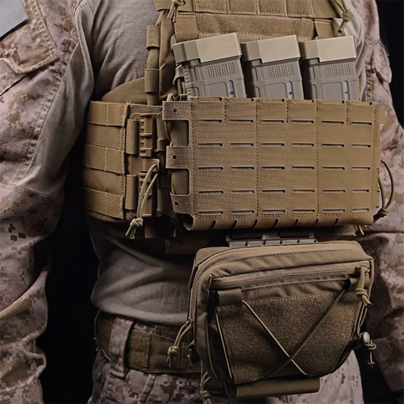 ARC Chest Rig V3 Triple 5.56 Mag Pouch Bilateral Quick Slide MOLLE Panel Airsoft Chest Rig Shoulder Strap Hunting Vest