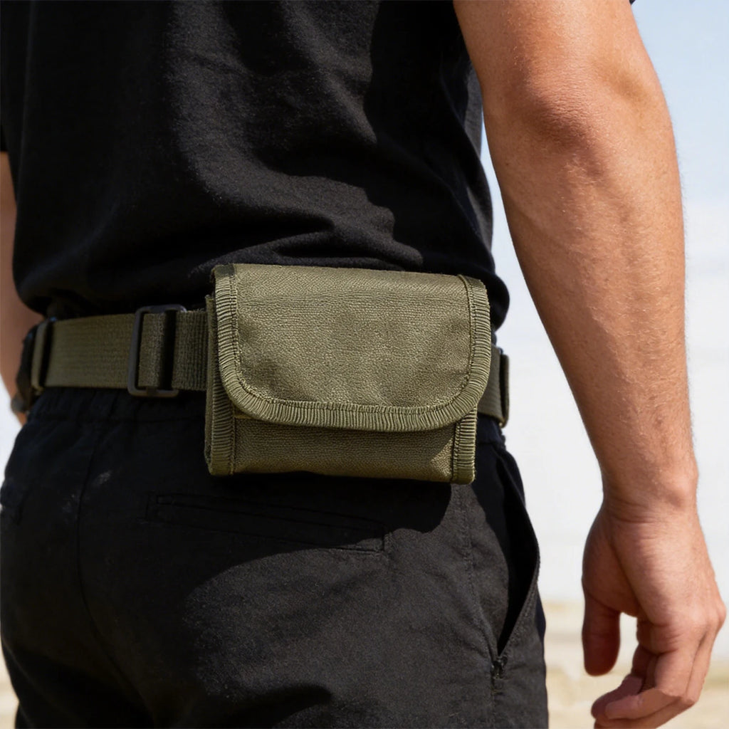 Multi functional accessory bag with fixed elastic band inside, flip cover design, snap fastener for more secure fixation