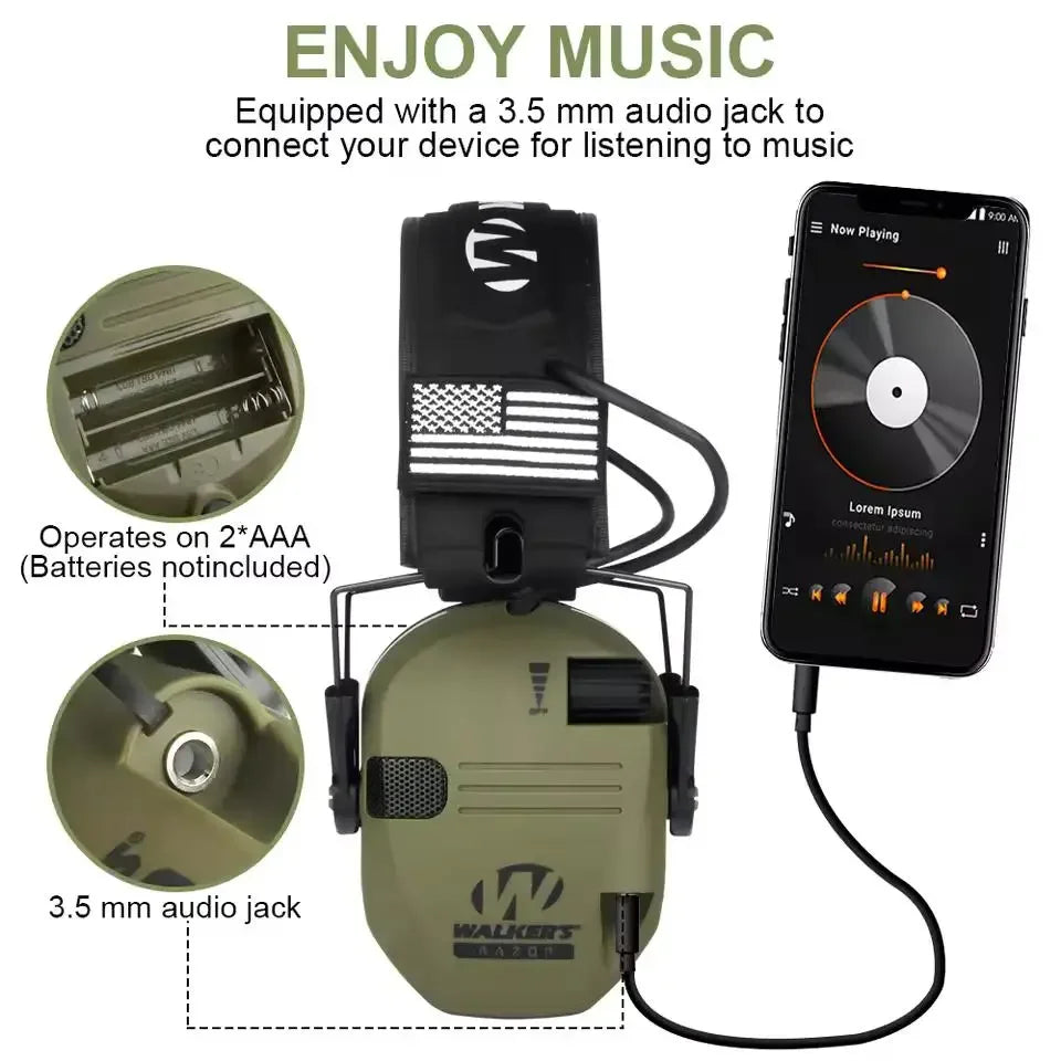 1PC Professional Noise Reduction Ear Muffs Hearing Protection with Voice Amplification for Outdoor & Industrial Noisy Scenes