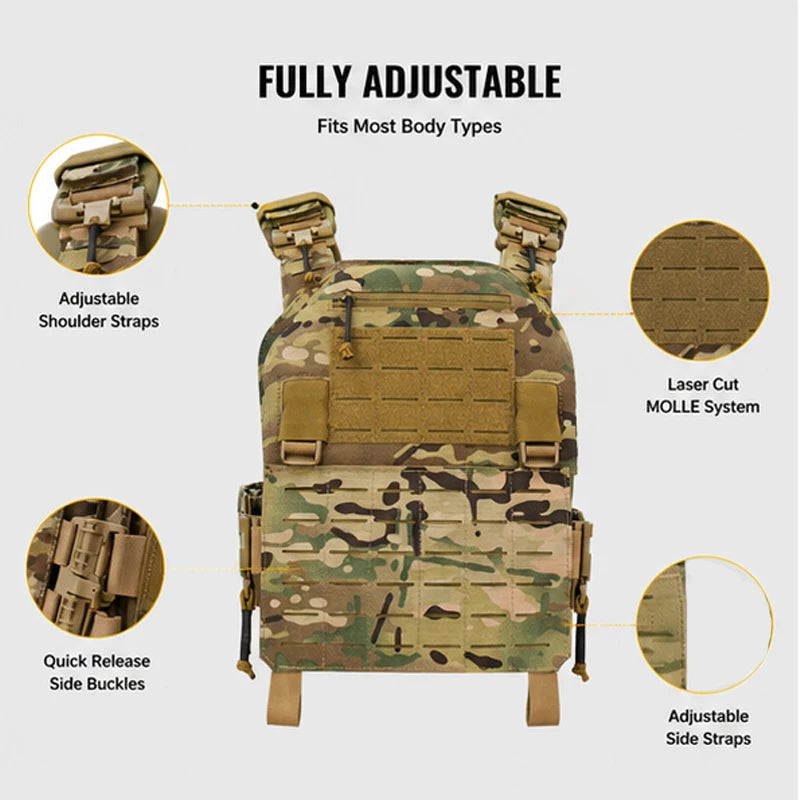 Multifunctional Quick Release Tactical Vest Hunting Protective Vest Wear-resistant Outdoor Training Clothing