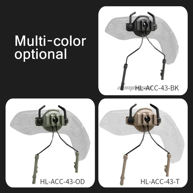 Tactical Headset Holder Fast Helmet  Rail Suspension Bracket Hunting Shooting Headset Bracket Helmet Rail Adapter Set