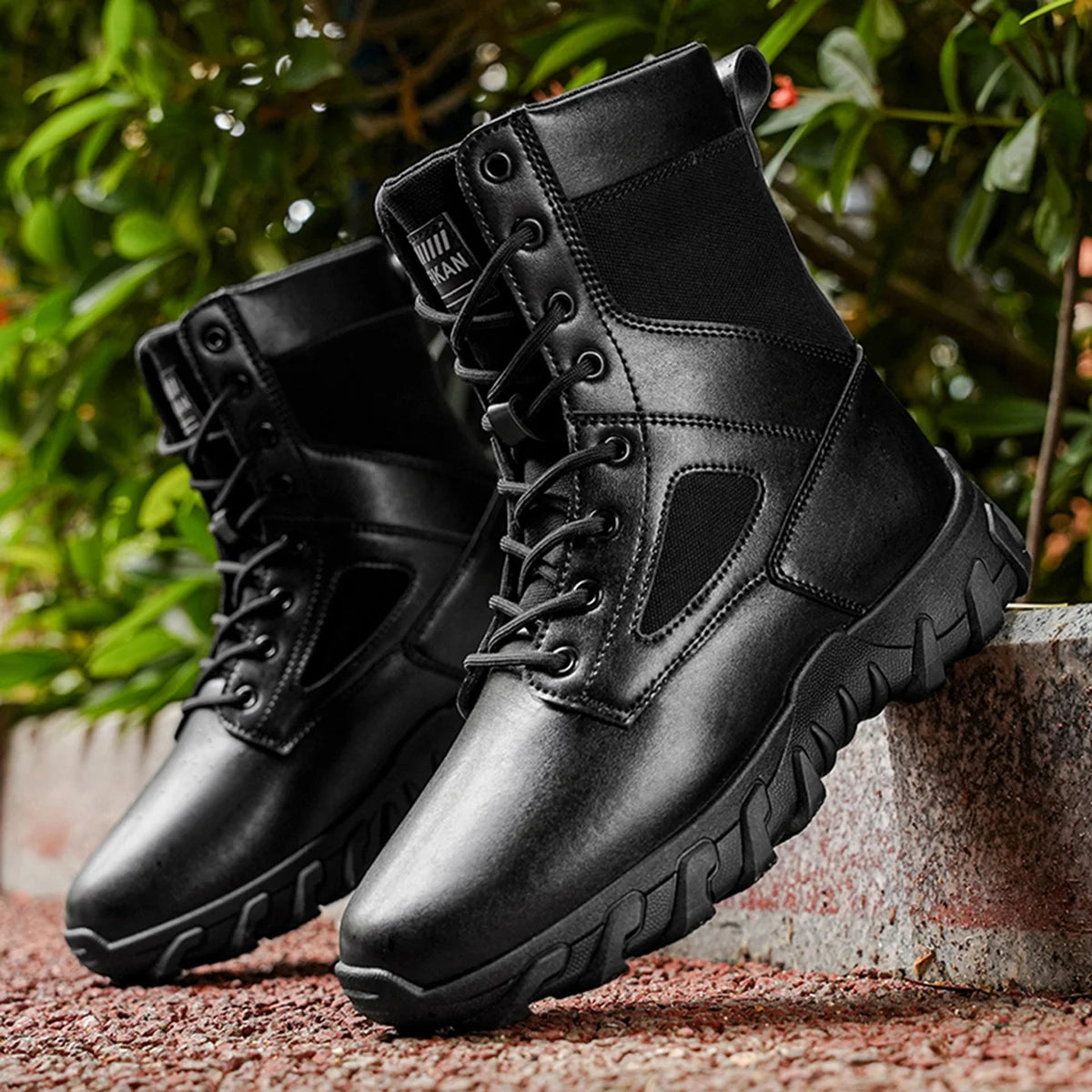Men's High Top Boots, Casual Sports Shoes, Outdoor Camouflage, Wear-Resistant, Trendy and Fashionable Men's Boots