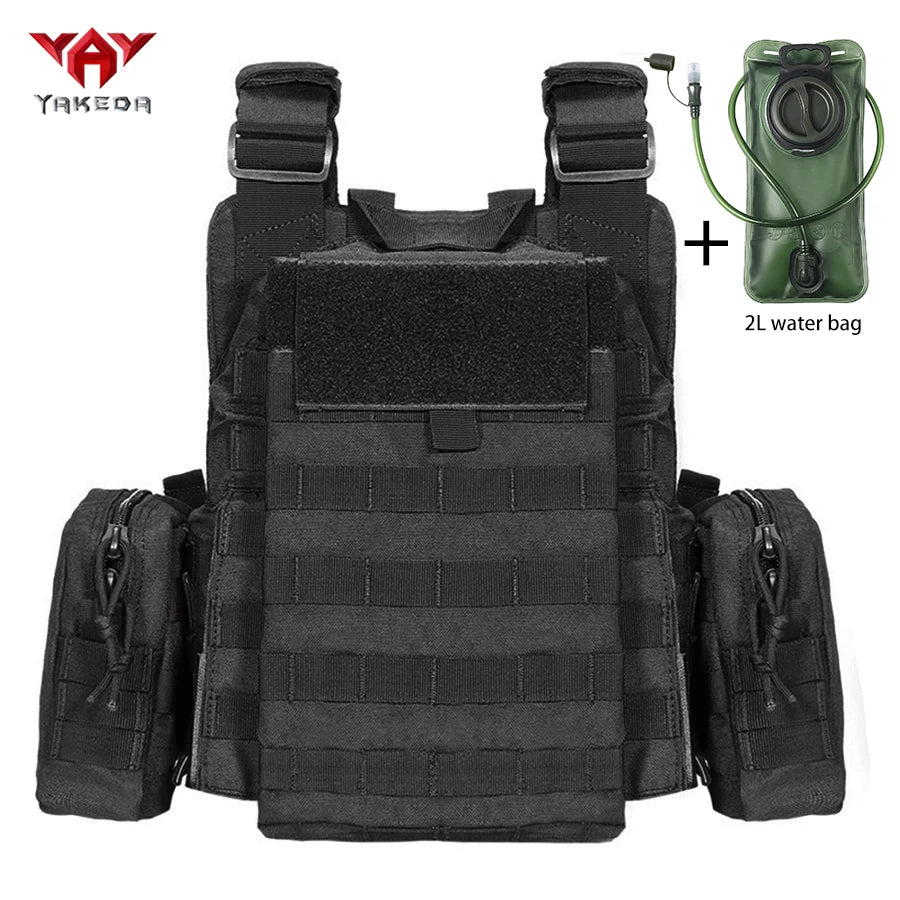 YAKEDA outdoor multifunctional vest with 2L water bag, adjustable shoulder straps and side panels