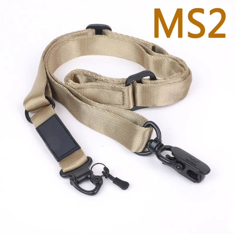 MS2 Tactical Adjustable Nylon Rifle Sling With Quick Release Clips Durable Gun Strap For Outdoor Hunting Shooting Sports Gear