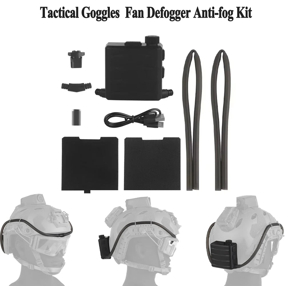 Tactical Goggles Defogger Defogging Fan Anti-fog Kit for Airsoft Shooting Motocross Mountaineering Protection Glasses Ski Mask
