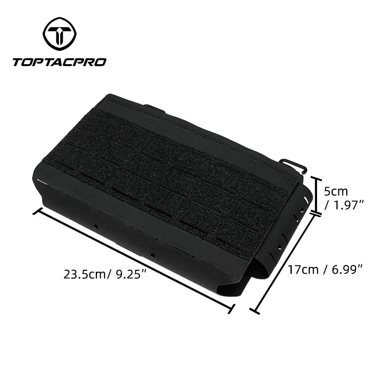 TOPTACPRO Tactical Front Panel Multifunctional Chest Rig Front Panel Laser Cut G Hook Buckles MOLLE Front Pouch 8539