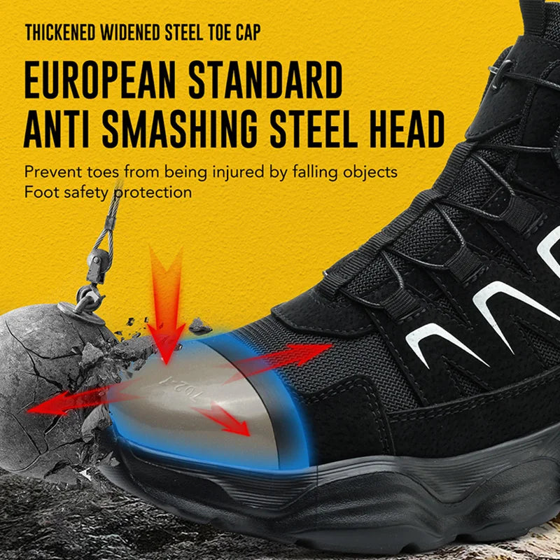 Size 47 48 Work Safety Shoes Men Women Indestructible Steel Toe Shoes Lightweight Security Work Sneakers Protective Safety Boots