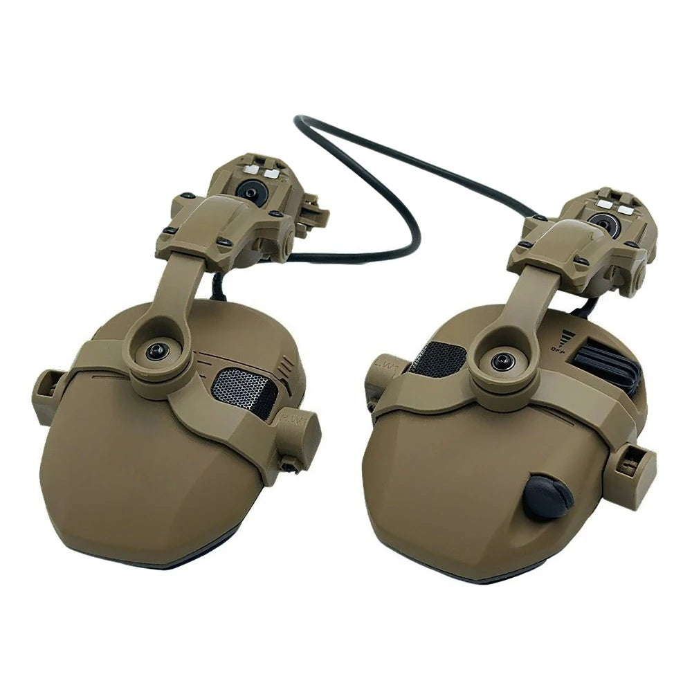 NEW Helmet Clip Version Tactical Earmuff Electronic Hearing Protection NRR 23dB for Military Shooting Range Training Hunting