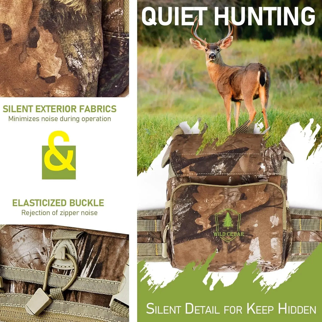 Wild Cedar Binocular Harness Chest Pack with Rangefinder Pouch, Bino Harness with Rain Cover for Bird Watching, Hunting, Hiking