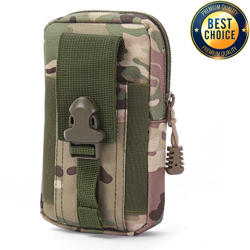 Vertical Canvas Tactical Mobile Waistpack Multifunctional Tactical Camo Sports Bag Tactical Camo Belt Pouch Outdoor Running Bag