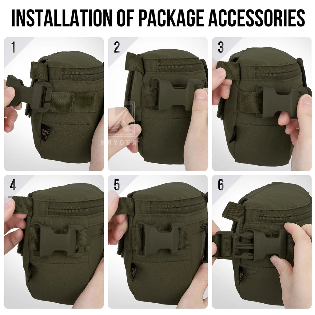 KRYDEX Tactical 3-in-1 Convertible Pouch Hanger Drop Pouch Multi-Function Sling Tool Bag Waist Fanny Pouch Abdominal Pack