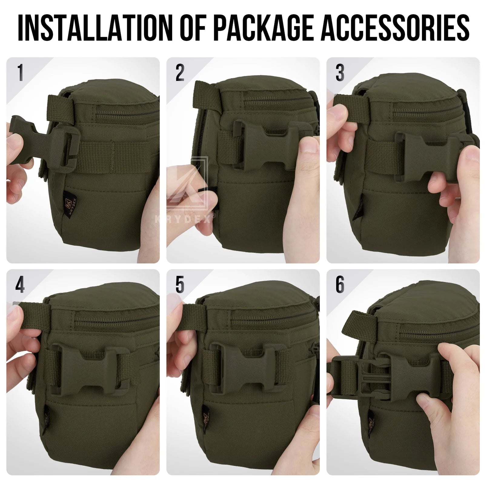 KRYDEX Tactical 3-in-1 Convertible Pouch Hanger Drop Pouch Multi-Function Sling Tool Bag Waist Fanny Pouch Abdominal Pack