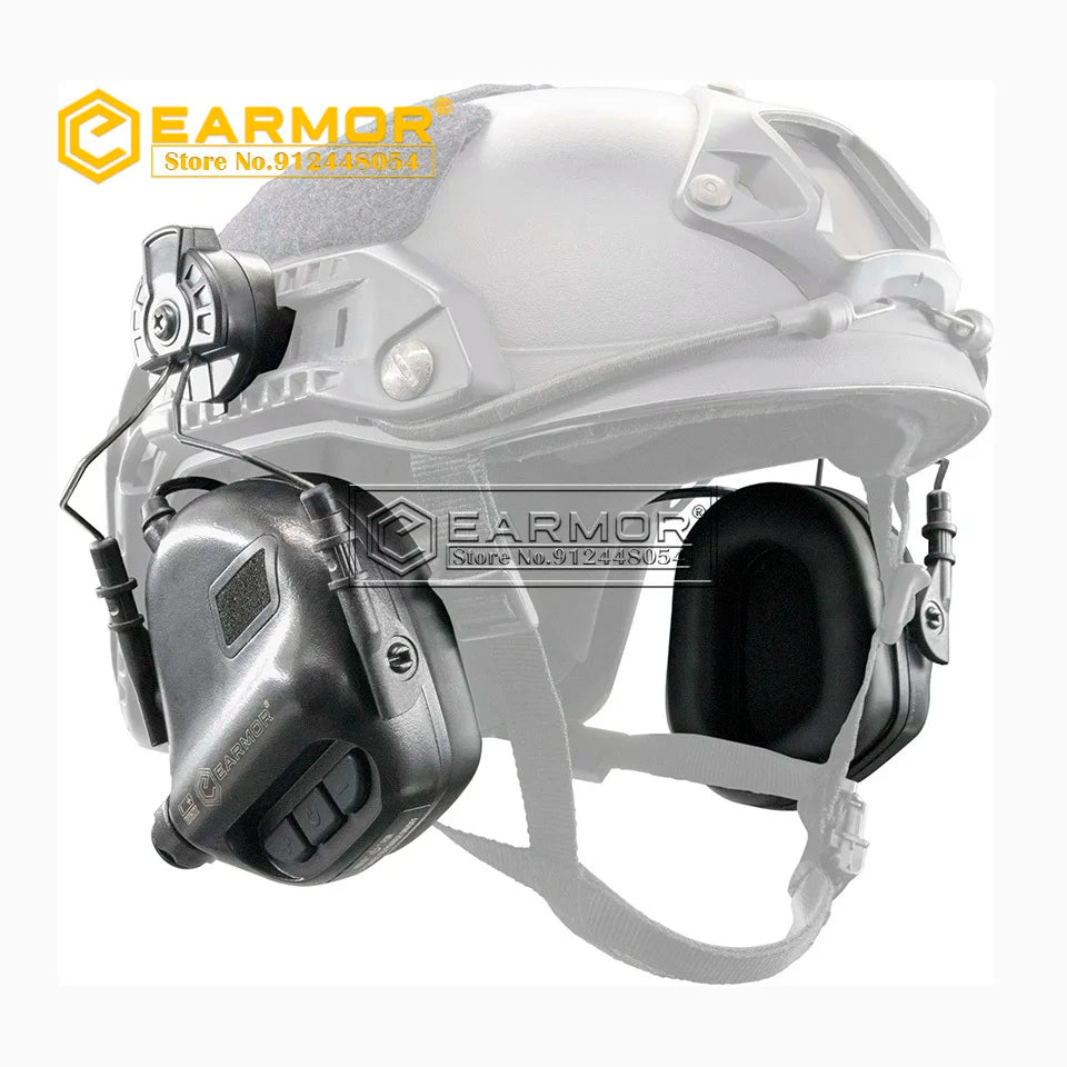 OPSMEN EARMOR M31H ARC Helmet Headset Electronic Hearing Protector Shooting Earmuff with AUX Input NRR22 Boom Mic