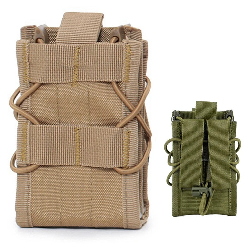 Tactical MOLLE Airsoft Airgun Double Mag Pouch for AR15/M4/16 5.56 Rifle&Pistol, Hunting Vest Accessory, Durable Magazine Holder