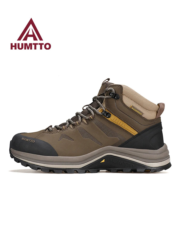 HUMTTO Hiking shoes Men's waterproof hunting Boots Tactical Desert Combat Ankle trekking Boots Male  warm cow Leather Sneakers