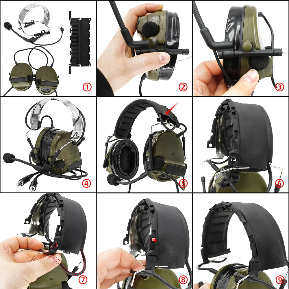TAC-SKY COMTA III Dual Communication Tactical Headset New Detachable Headband Hunting Walkie-Talkie Shooting Headset Comta Iii
