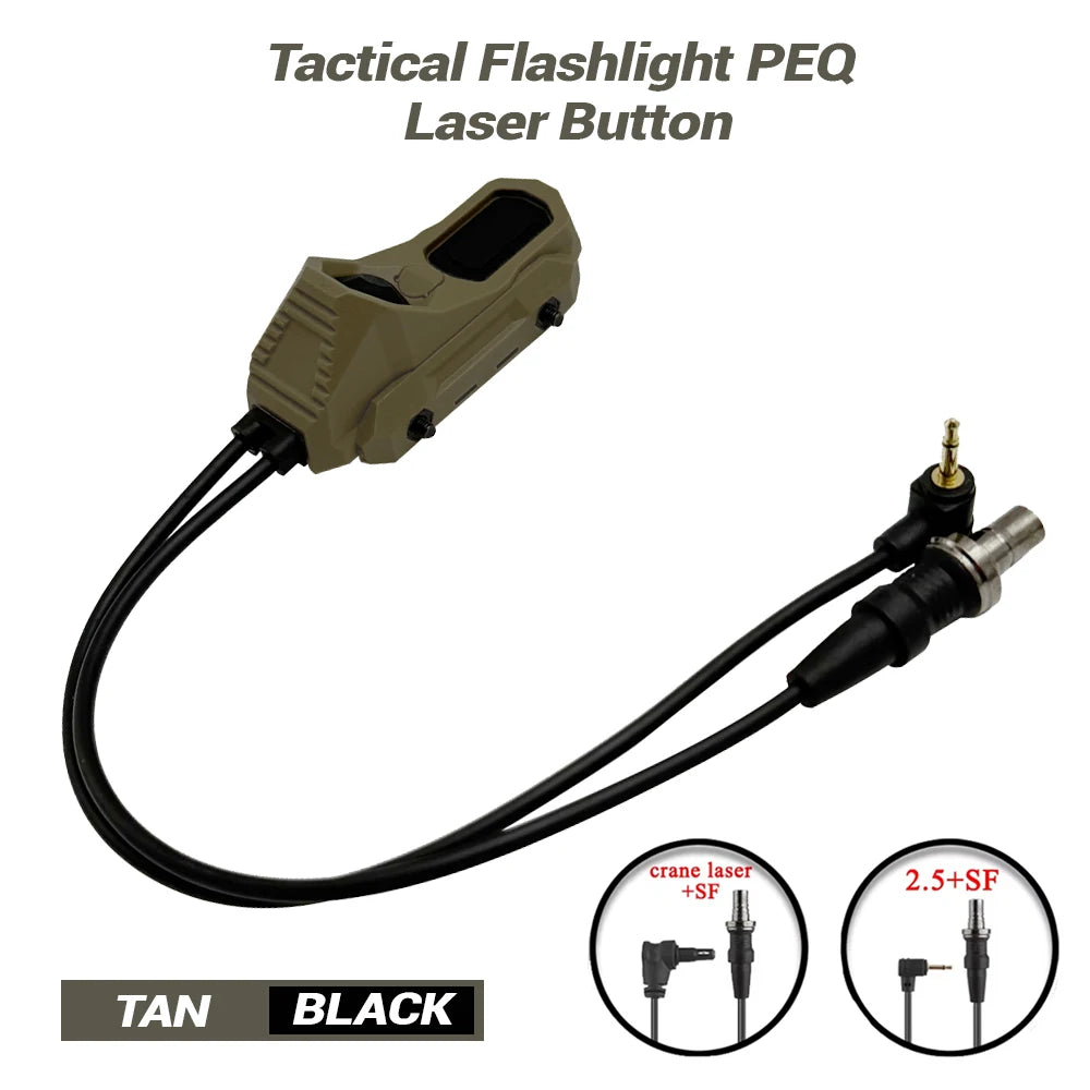 Hunting Scout Light, Tactical Flashlight PEQ Laser Button, AXON Remote Two-Wire Dual Function Pressure Switch SF/2.5/Crane Plug
