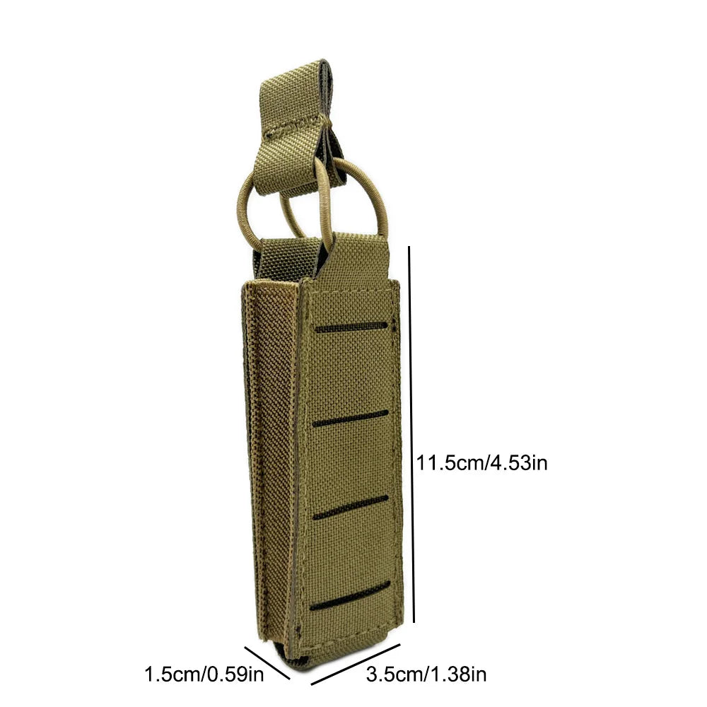 Tactical Pistol Magazine Pouch 9mm Extended Single Mag Pouch Molle Tool Flashlight Torch Holder Hunting Airsoft Accessories