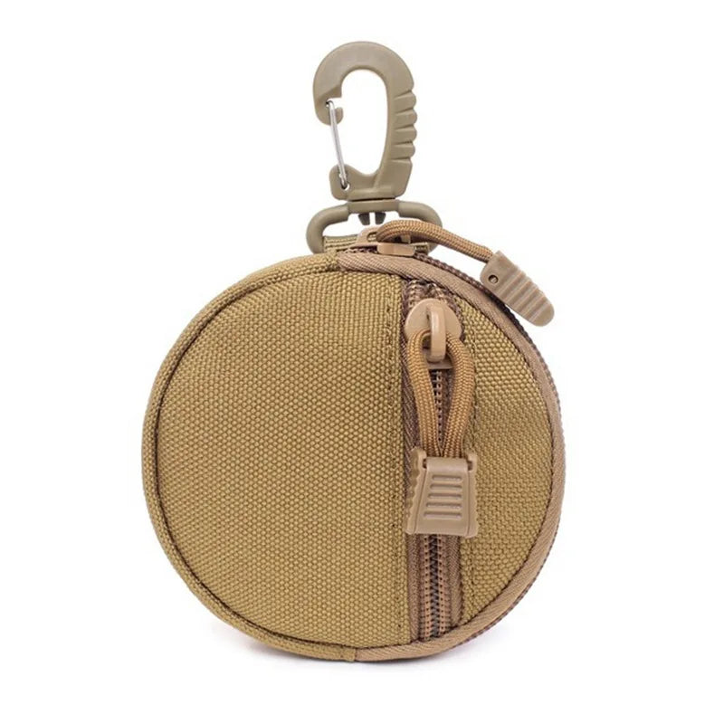 1000D New Outdoor Casual Men Coin Wallet Portable Mini Money Coin Pouch Keys Holder Waist Bag Round Small Case Zipper Wallet