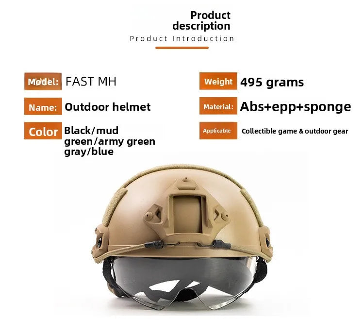 FAST Tactical Helmet MH Goggles Edition Helmet Protective Equipment Cycling Military Fan Light Rail Helmet 2026