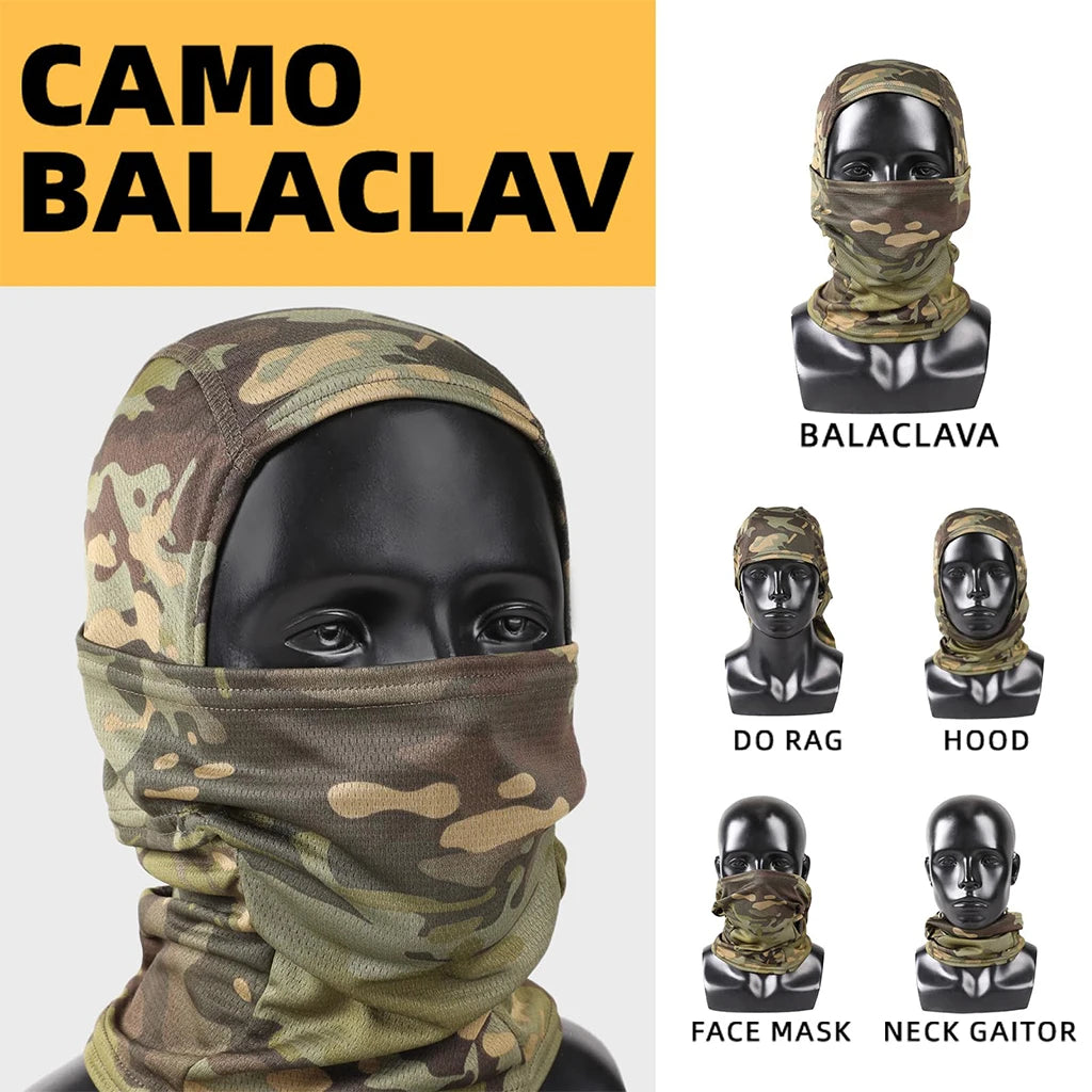 Tactical Fast Helmet Set with Little Green EMR Camouflage Helmet Cover Balaclava Communication Headset for Airsoft Paintball