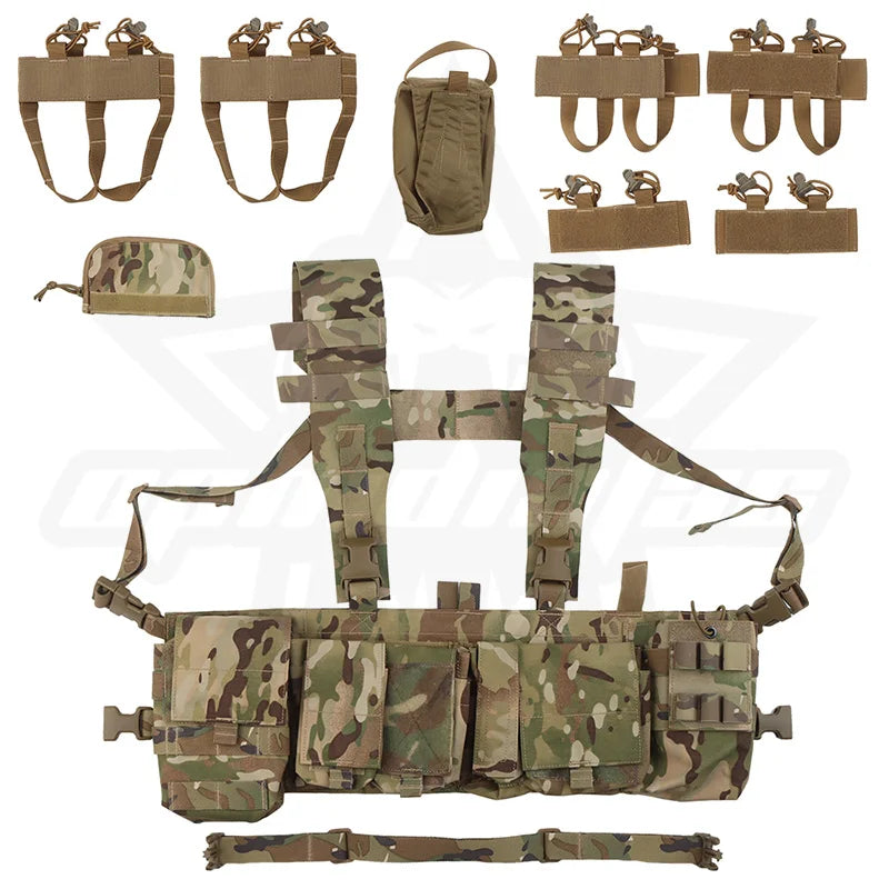 OPHIDIAN UW Chest Gear Radio Magazine Pouch Hunting Vest Patrol Pack with 8 Piece Interior Functional Expanded Storage