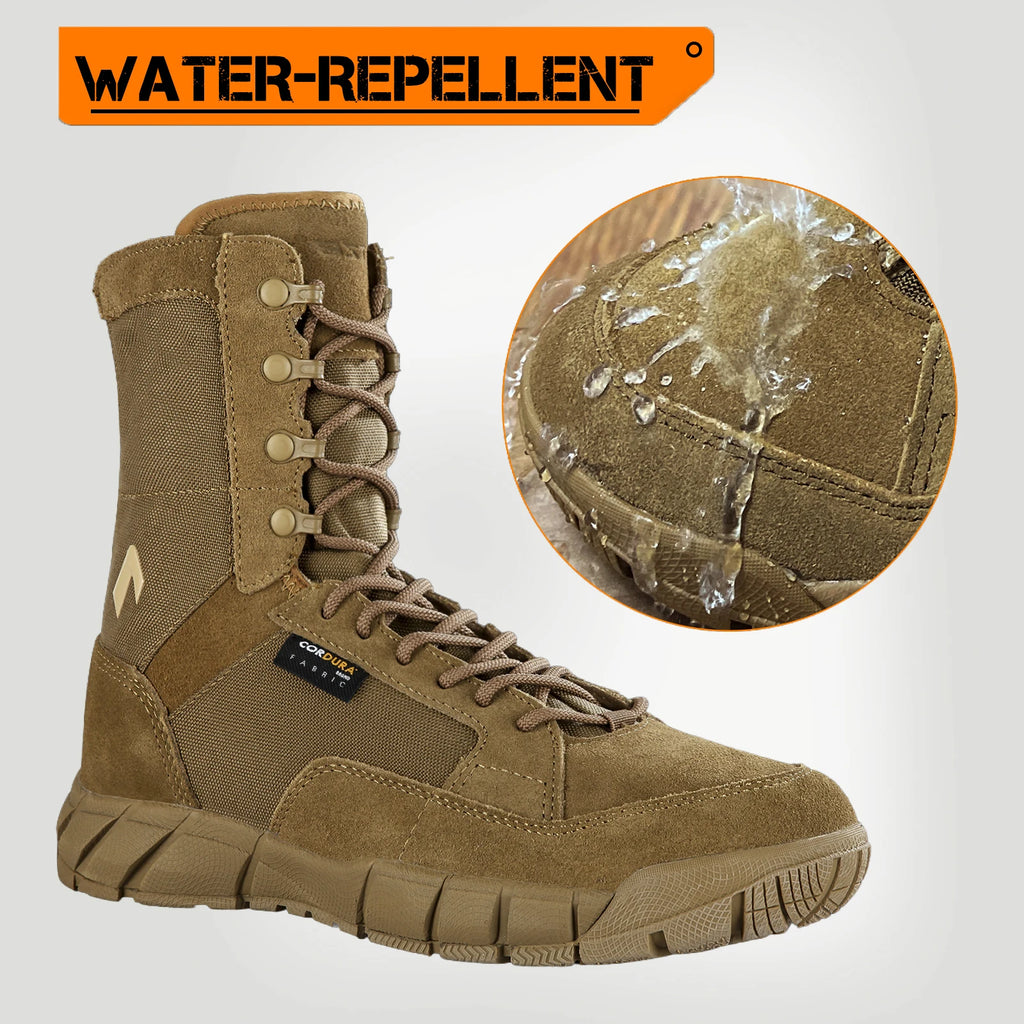 YEVHEV Men's 8 inch Tactical Boots Outdoor Casual Lightweight Coyote Military Boots for Hiking Work Outdoor Casual