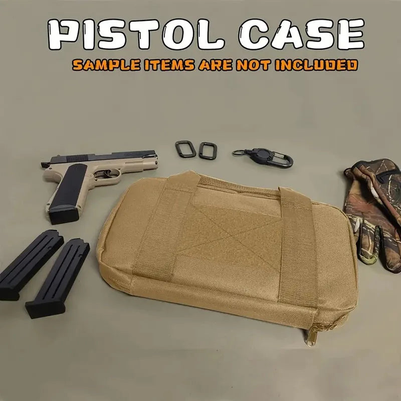 1pc Tactical Pistol Carrier Bag Concealed Carry Case Soft Padded Handgun Pouch with Multiple Magazine Storage Slot for Hunting