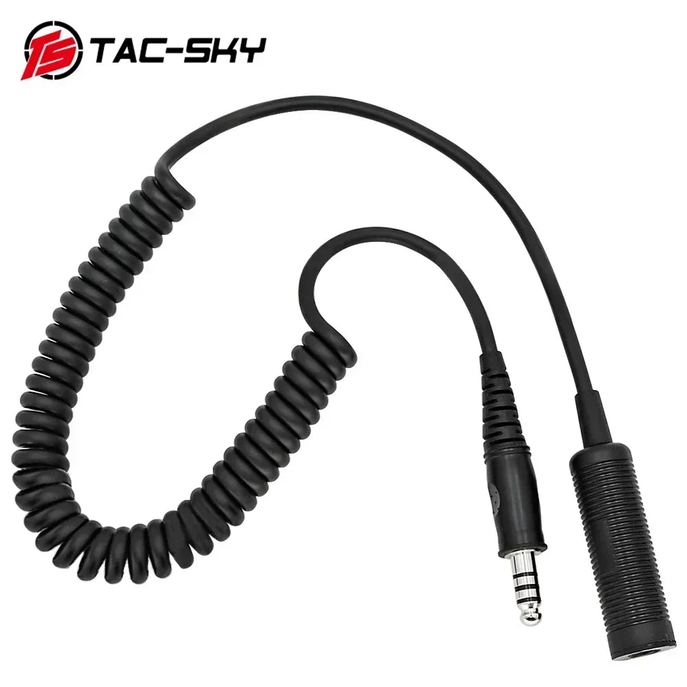 Ts Tac-Sky Military U-174/U Plug Adapter Tactical Headset Extension Cable Standard  For Comta I Ii Iii /Sordin Headset
