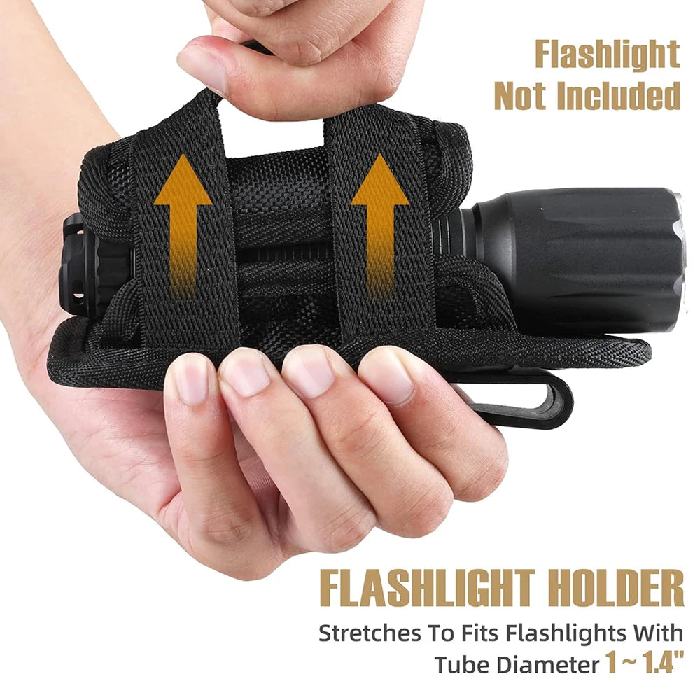 Tactical Flashlight Pouch Holster Molle Torch Holder Carry Case EDC Tool Waist Bag Outdoor Sport Camping Hunting Accessories