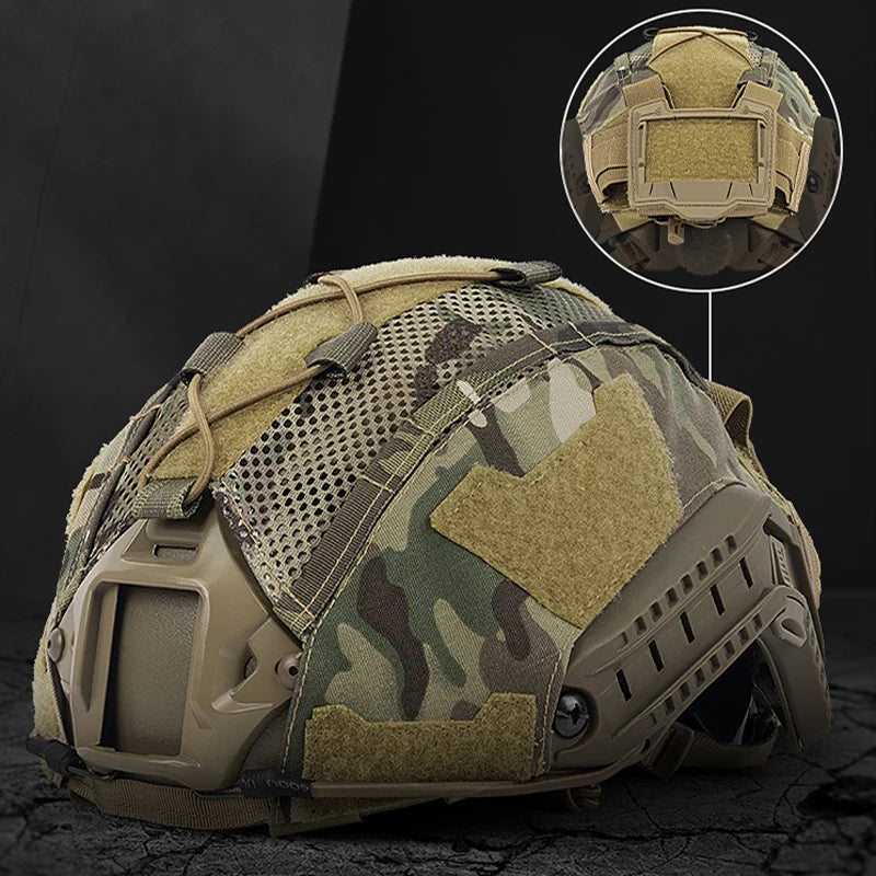 Tactical Helmet Cover With NVG Battery Pouch for FAST MH PJ BJ OPS-Core Airsoft Helmet Paintball Hunting Accessories