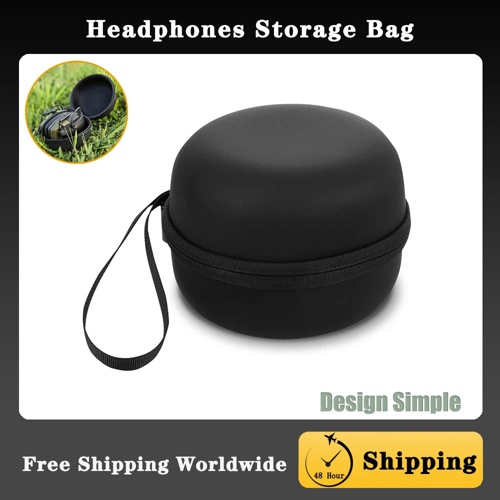 Noise-Canceling Headset Box Tactical Earmuffs Storage Bag,For Travel Sports Cycling Hard Protection Case Fit Foldable Headphones