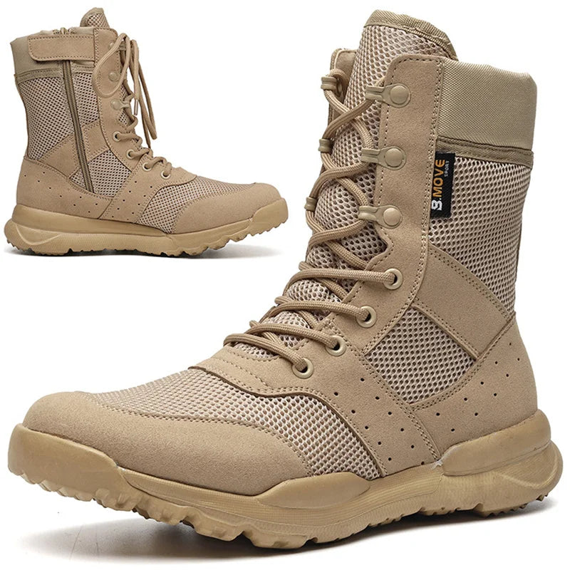Summer Breathable Men Women super Lightweight Boots  Tactical Airsoft Paintball Boots Side Zipper Male Desert Combat Ankle Boots