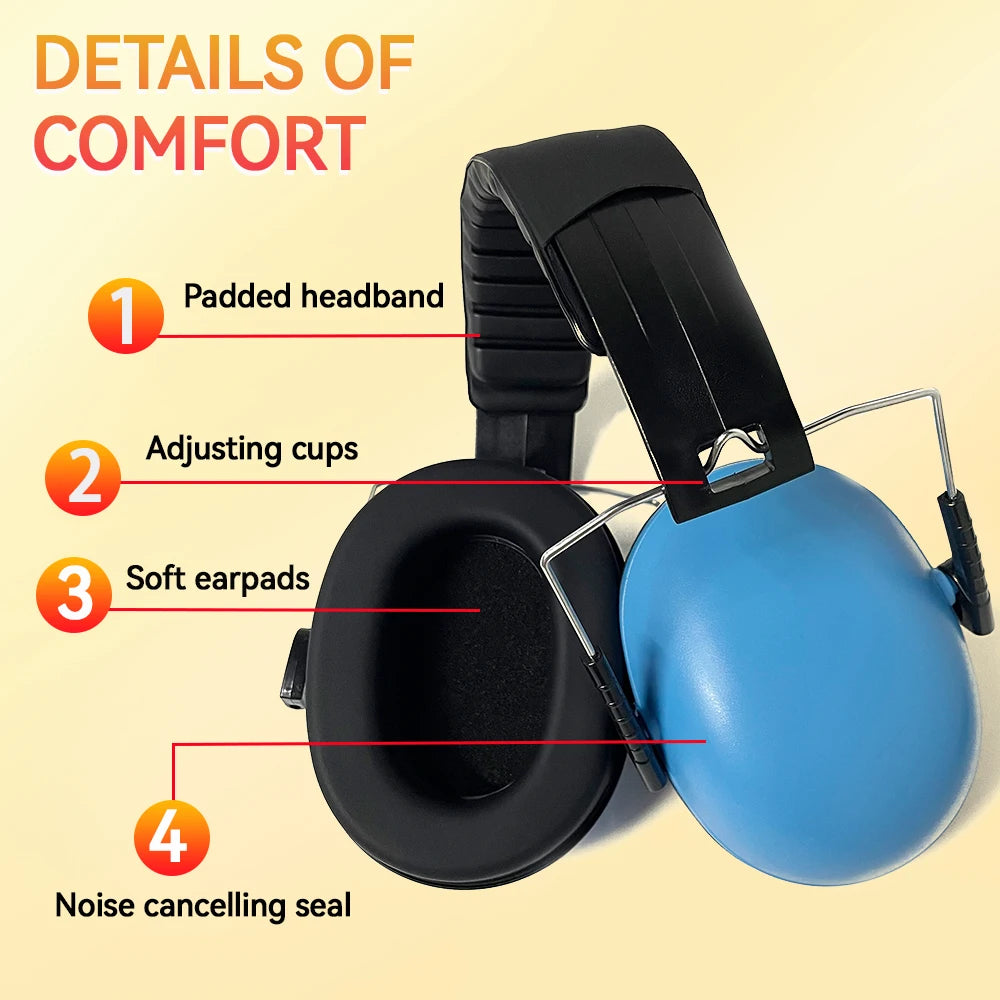 Noise Cancelling Headphones for Kids, Safety Ear Hearing Protection Ear Muffs for Autism Sensory &Concentration Aid