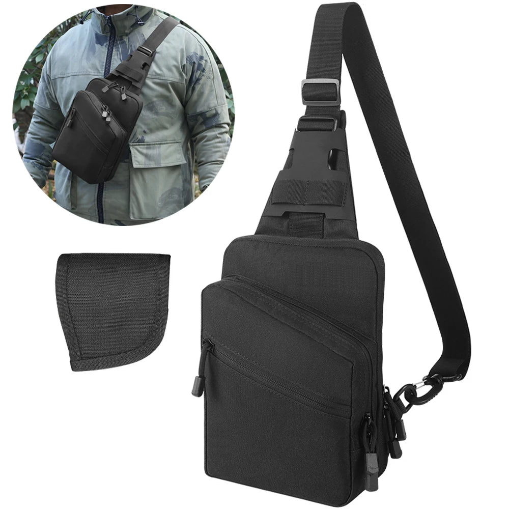 Tactical Chest Bag Gun Holster Bag Outdoor Concealed Carry Pistol Bag Handgun Carry Pouch Crossbody EDC Organizer Case Pack