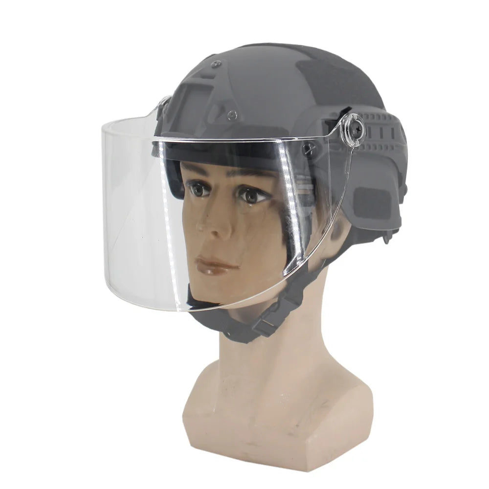 New Style Lengthen FAST MICH Helmet Flip Goggles Windshield Lens Riot Mask Airsoft Paintball CS Wargame Protection Goggles
