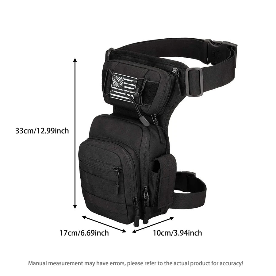 Multi-compartment Portable Thigh Pack, Dual Strap Secure Waist Bag, Outdoor Tool Storage Bag