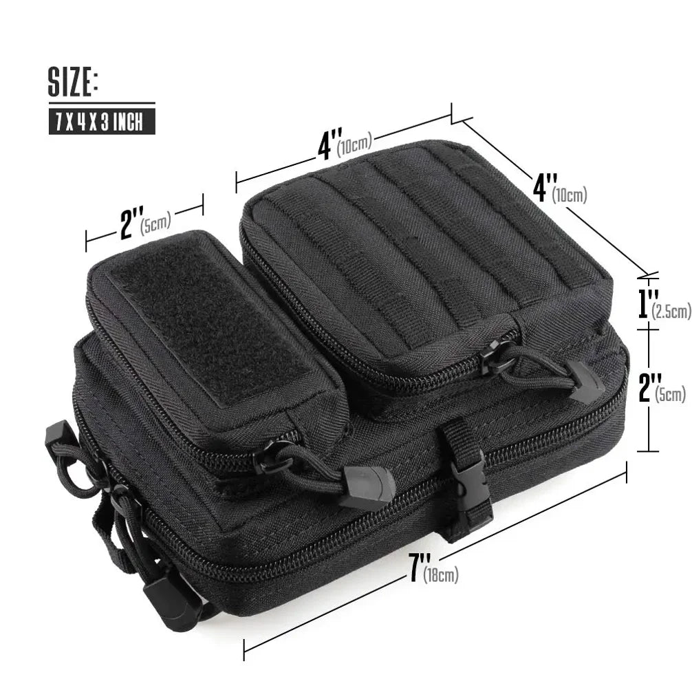 Tactical MOLLE Utility Pouch, EDC Waist Bag for Phone Tool, Mini Outdoor Pack for Hiking Camping Fishing