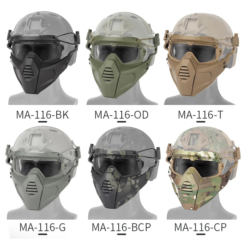 Tactical Mask with Goggles Set Split Type Set Shooting Airsoft CS Wargame Masks Paintball Hunting Accessories