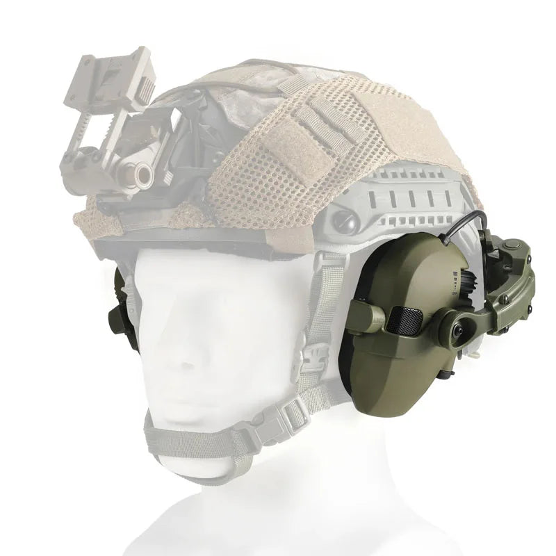 Tactical Helmet Headset Noise Reduction Sound Pickup Shooting Hearing Protection Earmuffs Airsoft CS Headphone for FAST Wendy